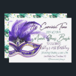 Invitation Mardi Gras Bash | 21e anniversaire<br><div class="desc">Être âgé de 21 ans est un jalon en soi. Il y a certains aspects qui doivent faire l'objet d'une réflexion prudente avant de pouvoir dire oui. Par exemple, pensez si ce sera une fête pour adultes. Qu'est-ce qui fait une parfaite fête d'anniversaire Mardi Gras masquée ? Nourriture, amusement, amis...</div>