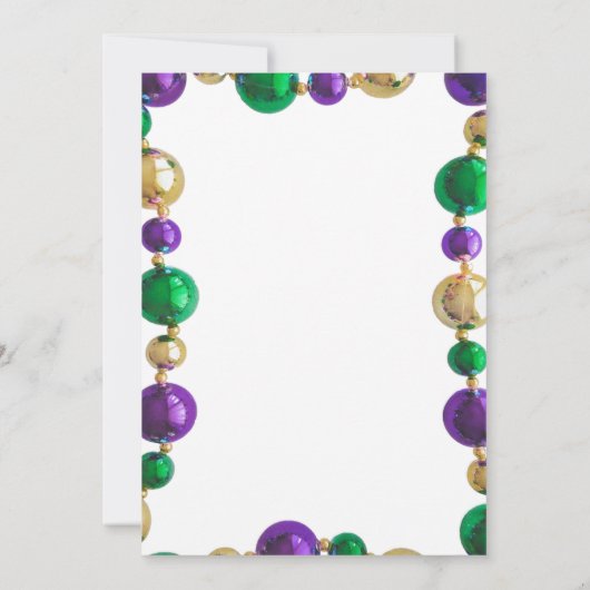 Invitation Mardi Gras Bash New Orleans Beads Party (Dos)