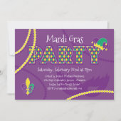 Invitation Mardi Gras Beads (Devant)