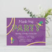 Invitation Mardi Gras Beads (Debout devant)