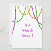Invitation Mardi Gras Beads (blanc) (Dos)