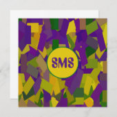 Invitation Mardi Gras Blocks (Devant / Derrière)