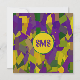 Invitation Mardi Gras Blocks