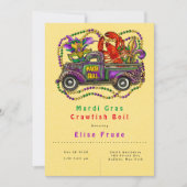 Invitation Mardi Gras Camion Vintage Crawfish Boire (Devant)