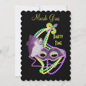 Invitation Mardi Gras Célébration Fancy Mask Party (Devant)