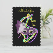 Invitation Mardi Gras Célébration Fancy Mask Party (Debout devant)