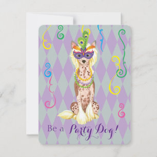 Invitation Mardi Gras Chinese Crested