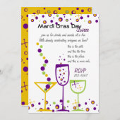 Invitation Mardi Gras Cocktails (Devant / Derrière)