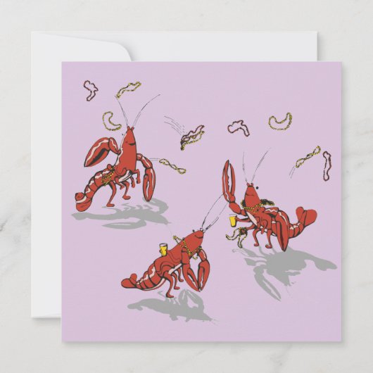 Invitation Mardi Gras Crawdad (Dos)