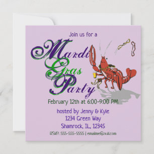 Invitation Mardi Gras Crawdad
