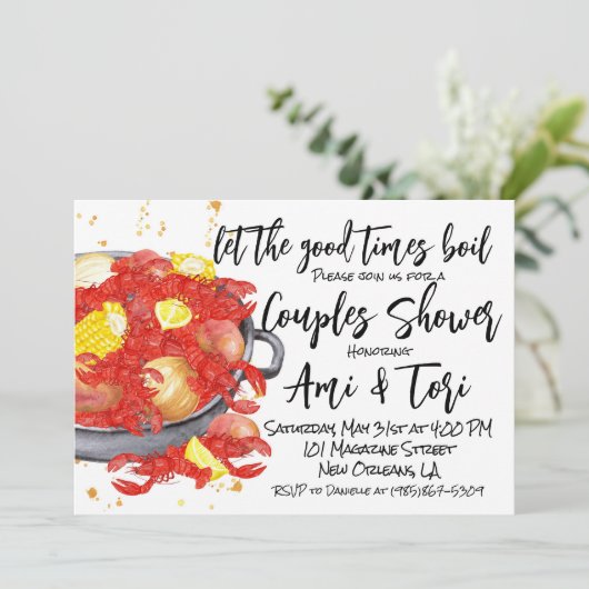 Invitation Mardi Gras Crawfish (Debout devant)