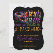 Invitation Mardi Gras Crawfish Boil Masquerade Lets Cray Cray (Devant)