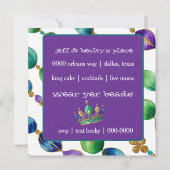 Invitation Mardi Gras Crown and Beads Party  (Dos)