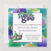 Invitation Mardi Gras Crowns and Beads Party Invite (Dos)