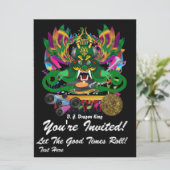 Invitation Mardi Gras D. J. Dragon King View Hints s'il vous  (Debout devant)