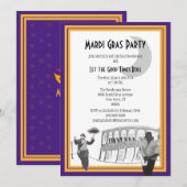 Invitation Mardi gras de jazz de la Nouvelle-Orléans (Devant / Derrière)