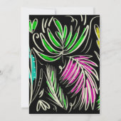 Invitation Mardi Gras Dessin Botanique Rose Vert Noir (Dos)