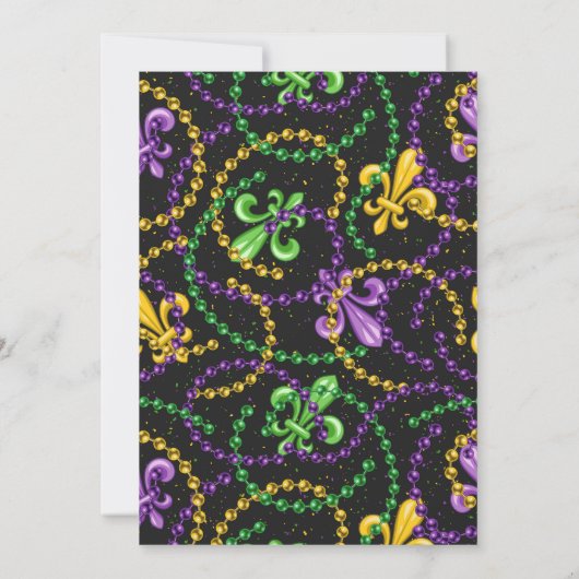 Invitation Mardi Gras Douche nuptiale (Dos)