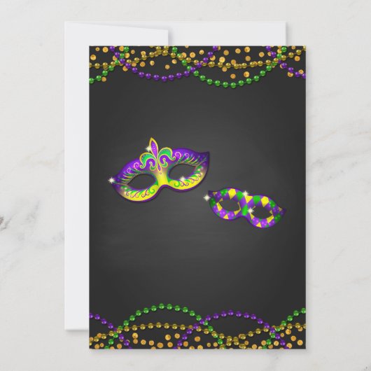 Invitation Mardi Gras Douche nuptiale (Dos)