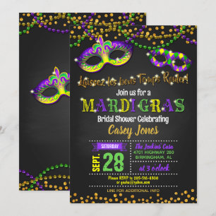 Invitation Mardi Gras Douche nuptiale