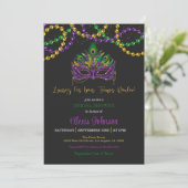Invitation Mardi Gras Douche nuptiale - Perles (Debout devant)
