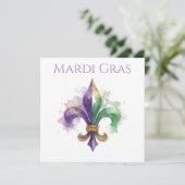 Invitation Mardi Gras élégant à l'aquarelle (Debout devant)