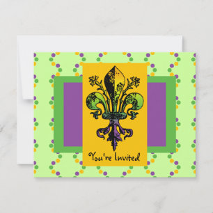 Invitation Mardi Gras Fleur
