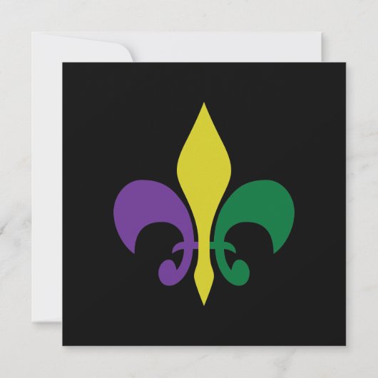 Invitation Mardi Gras ~ Fleur De Lis (Dos)
