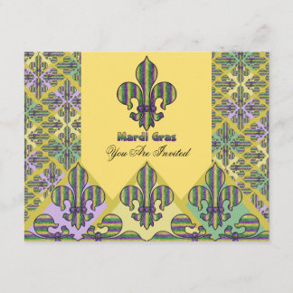Invitation Mardi Gras Fleur de lis