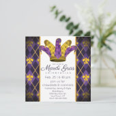 Invitation Mardi Gras fleur de lis Jacquard Jester Casquette (Debout devant)