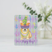 Invitation Mardi Gras Frenchie (Debout devant)