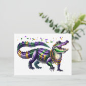 Invitation Mardi Gras Gator (Debout devant)