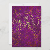 Invitation Mardi Gras Inspiré Jardin Floral Purple et Gold (Dos)