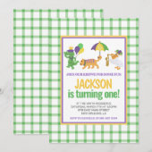 Invitation Mardi Gras Krewe Cute Parade Premier Anniversaire (Devant / Derrière)