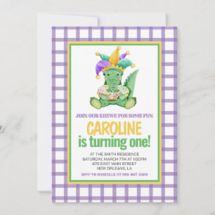 Invitation Mardi Gras Krewe Gator King Cake Premier anniversa