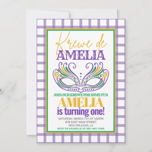 Invitation Mardi Gras Krewe Premier anniversaire N'IMPORTE QU (Devant)