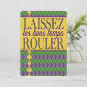 Invitation Mardi Gras | Laissez Les Bons Temps Rouler (Debout devant)