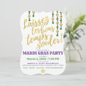 Invitation Mardi Gras | Laissez Les Bons Temps Rouler (Debout devant)