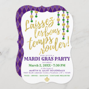 Invitation Mardi Gras   Laissez Les Bons Temps Rouler