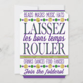 Invitation Mardi Gras | Laissez Les Bons Temps Rouler becomes (Devant)