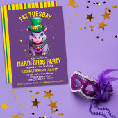 Invitation Mardi Gras Mardi Gras Mardi Hippo avec perles