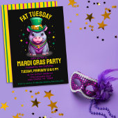 Invitation Mardi Gras Mardi Gras Mardi Hippo avec perles