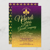 Invitation Mardi gras Mardi gras| Parti (Devant / Derrière)
