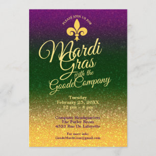 Invitation Mardi gras Mardi gras Parti