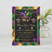 Invitation Mardi Gras Mascarade 21e Anniversaire (Debout devant)
