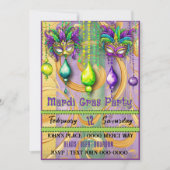 Invitation Mardi Gras Masque et Beads Party (Devant)