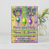 Invitation Mardi Gras Masque et Beads Party (Debout devant)