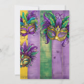 Invitation Mardi Gras Masque et Beads Party (Dos)