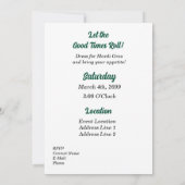 Invitation Mardi Gras Masque et Costume Party (Dos)