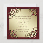 Invitation Mardi Gras Masque Rouge Black Gold Masquerade (Dos)